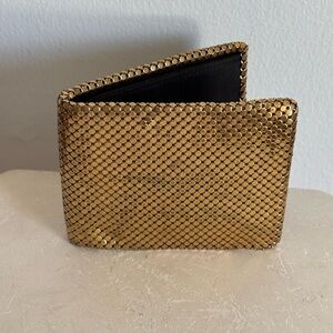 Vintage Brilliant Gold Whiting & Davis Mesh Billfold Wallet